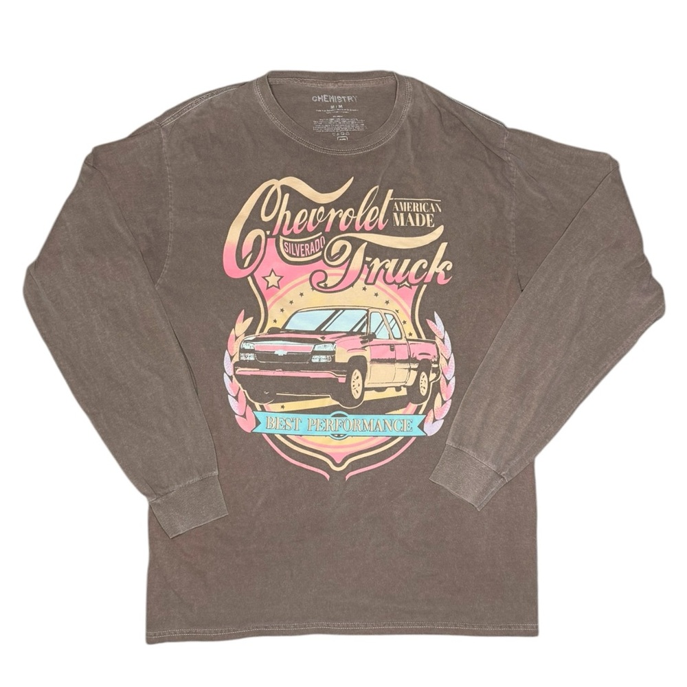 Chemistry Brown American Made Chevrolet Truck Long Sleeve Graphic Tee medium